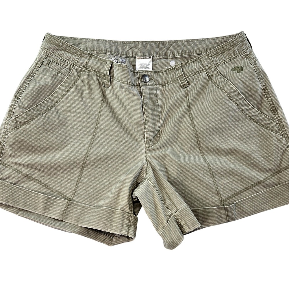 Mountain Hardwear Shorts Womens 10 Green Chino Flat Front Pockets Casual